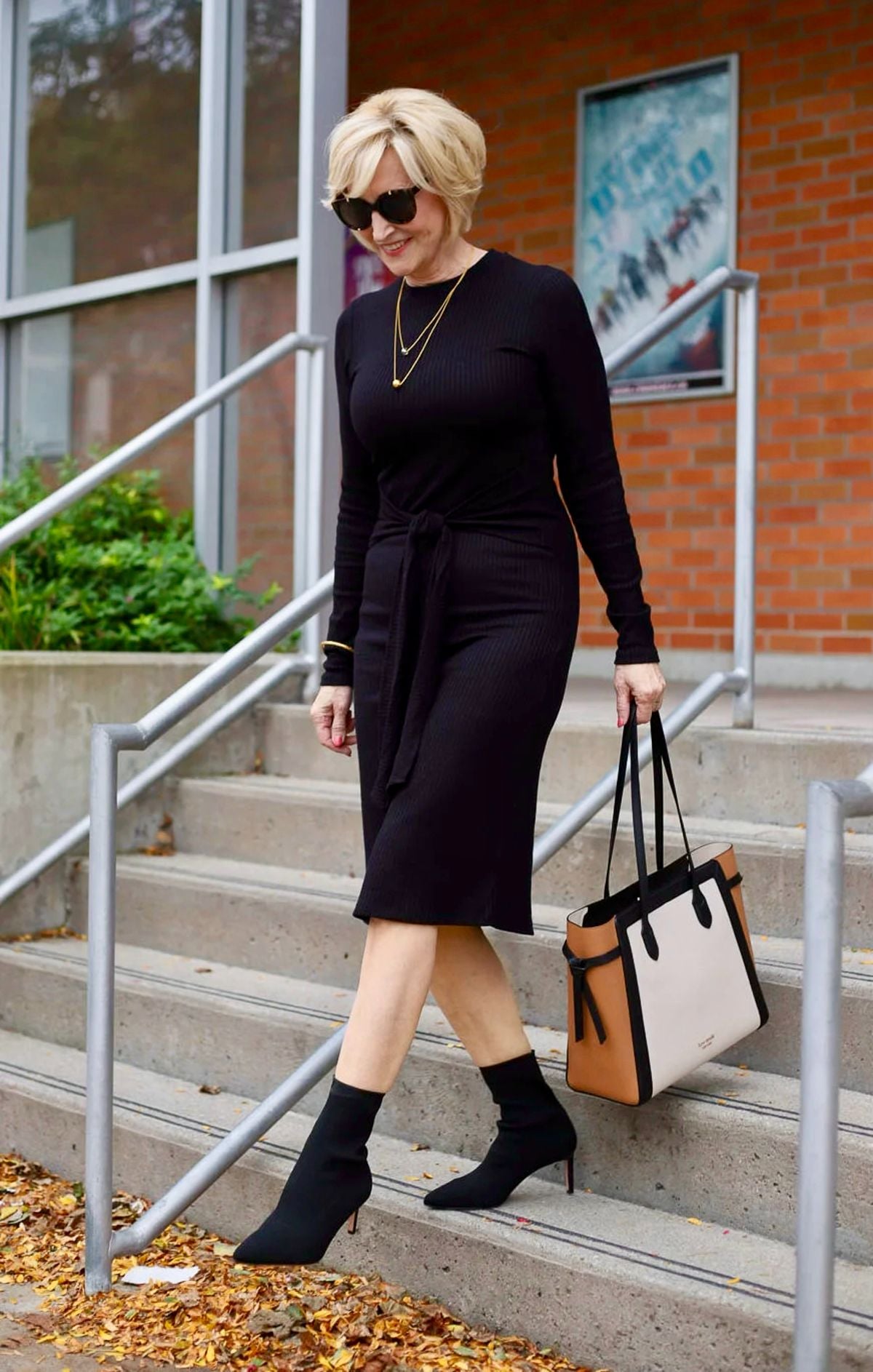 ankle booties with sweaterdress