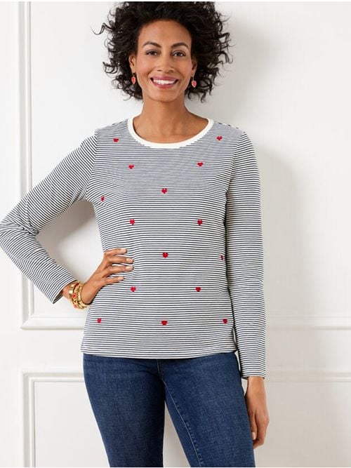 Striped Heart Tee