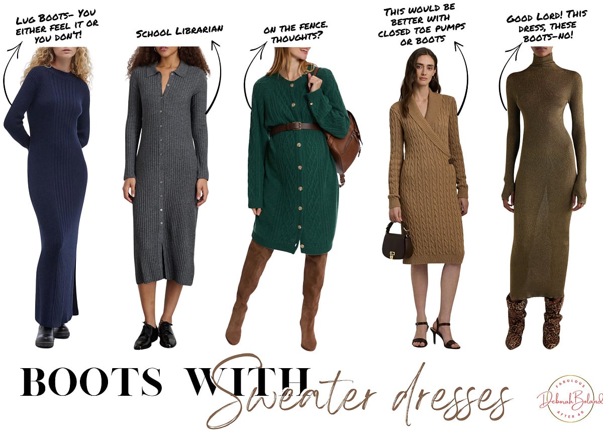 shoes to wear with sweater dresses