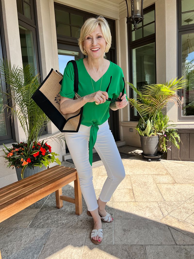 green blouse