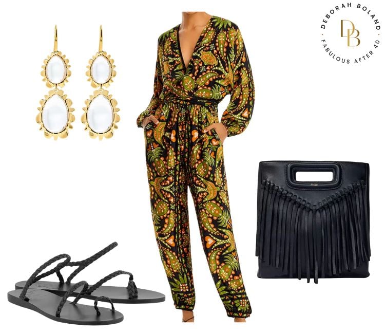 green boho jumpsuit