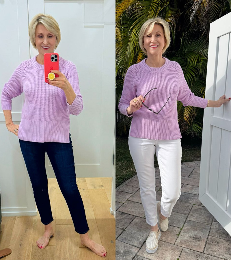 lilac tunic sweater 2 ways