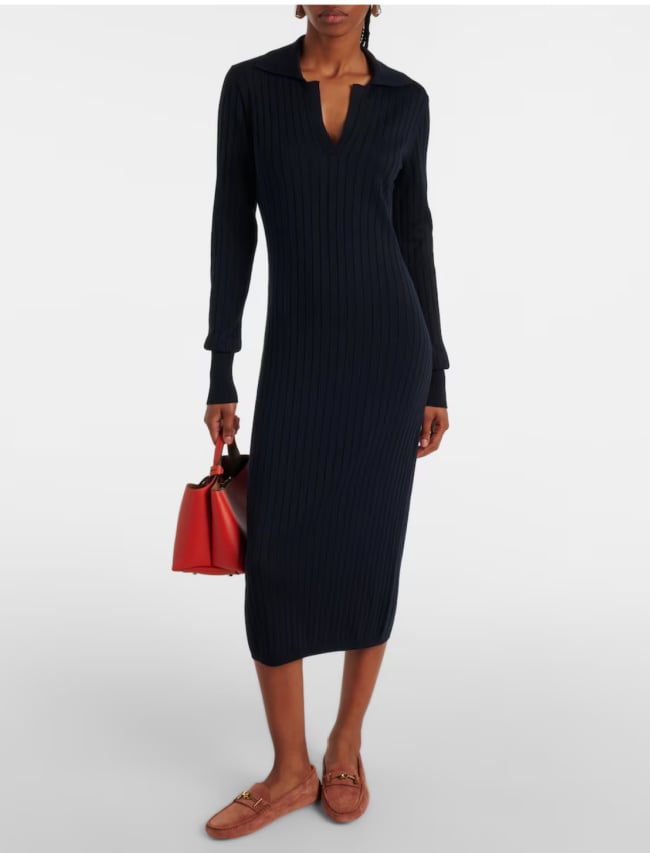 loafers with black sweater dress