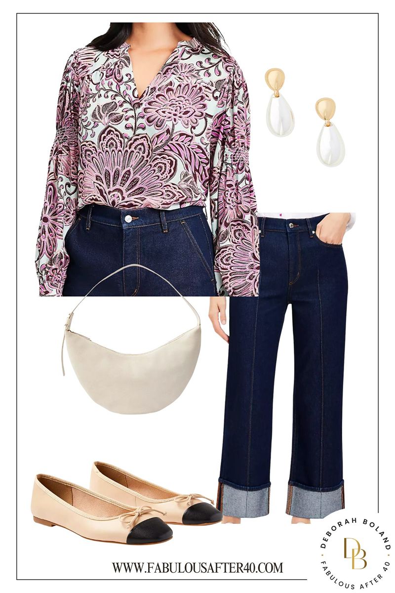 loft print shirt wide leg pants | Loft Winter Try-On Haul