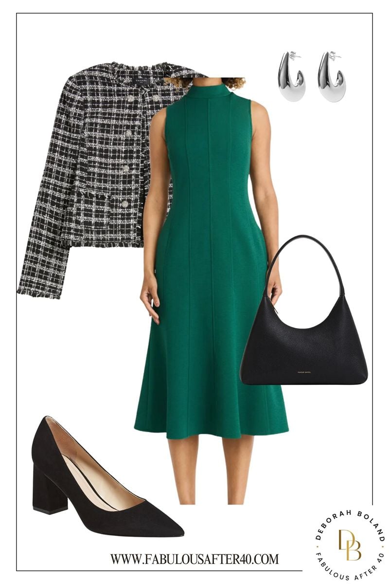 What to Wear to a Winter Graduation Ceremony for Moms - knit dress and jacket