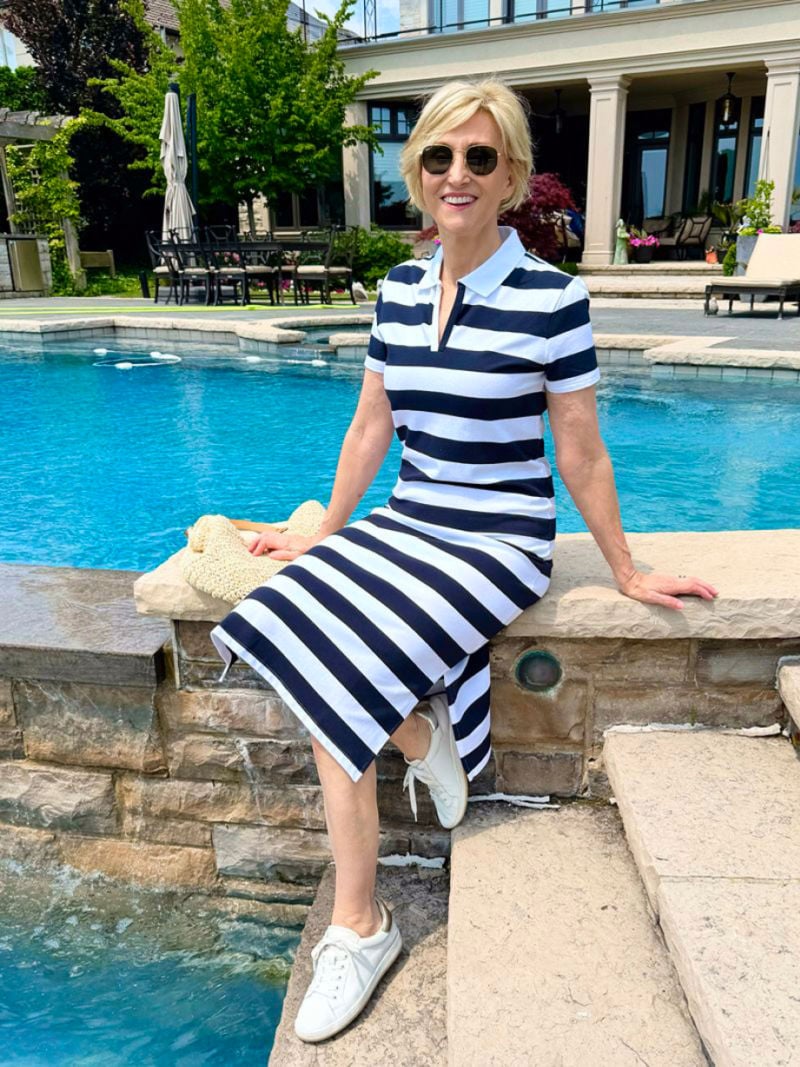 navy polo Striped Summer Dresses