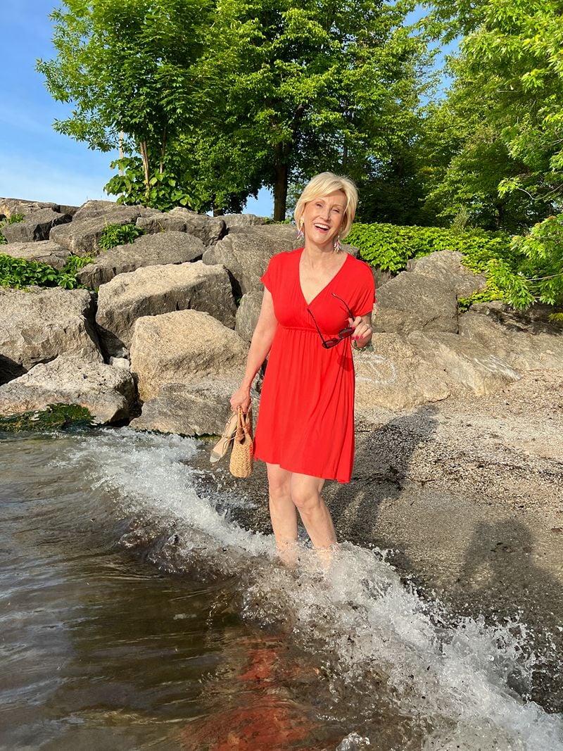Stretchy Red Beach Coverup