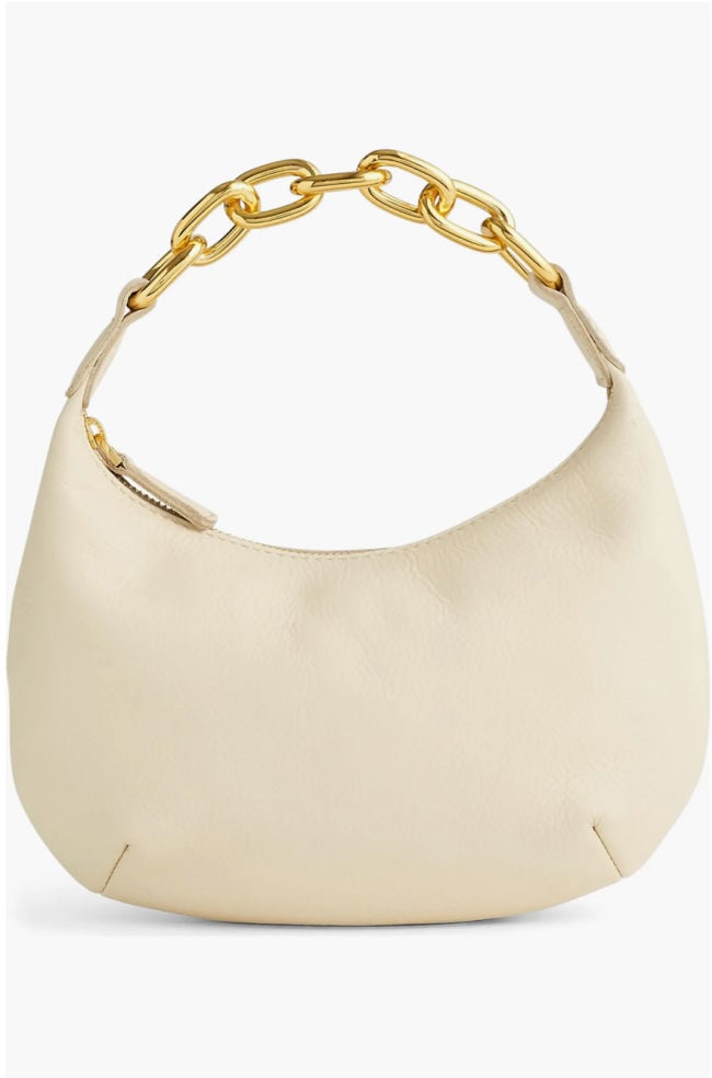 round cream chain bag