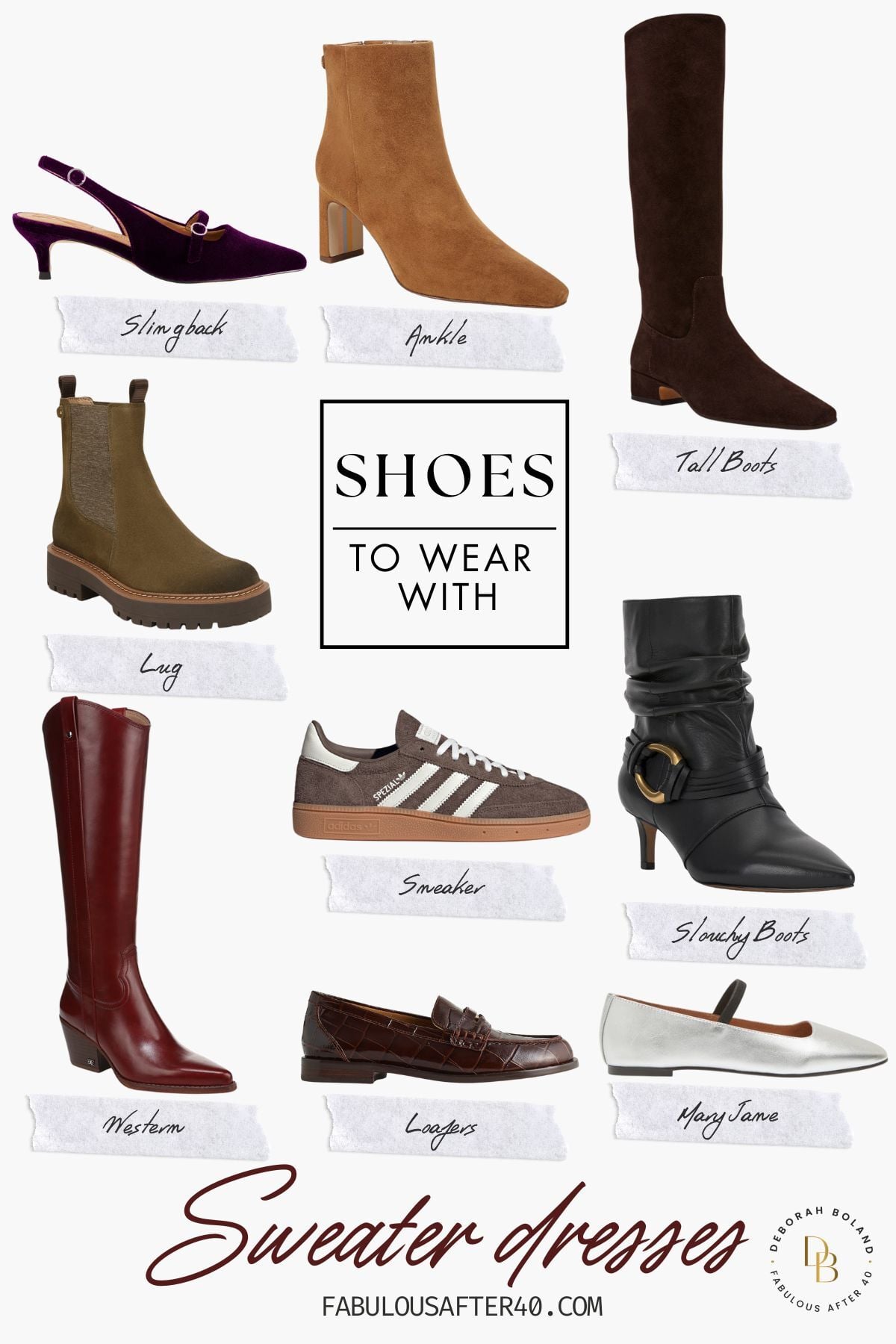 Shoes and boots to wear with sweater dresses