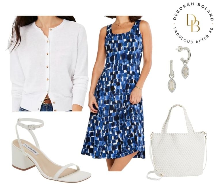 What to wear over a sleeveless dress in summer - white linen cardigan