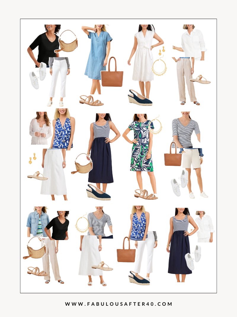 SUMMER CAPSULE WARDROBE OUTFIT IDEAS INSPIRATION WHAT TO WEAR OVER 40
