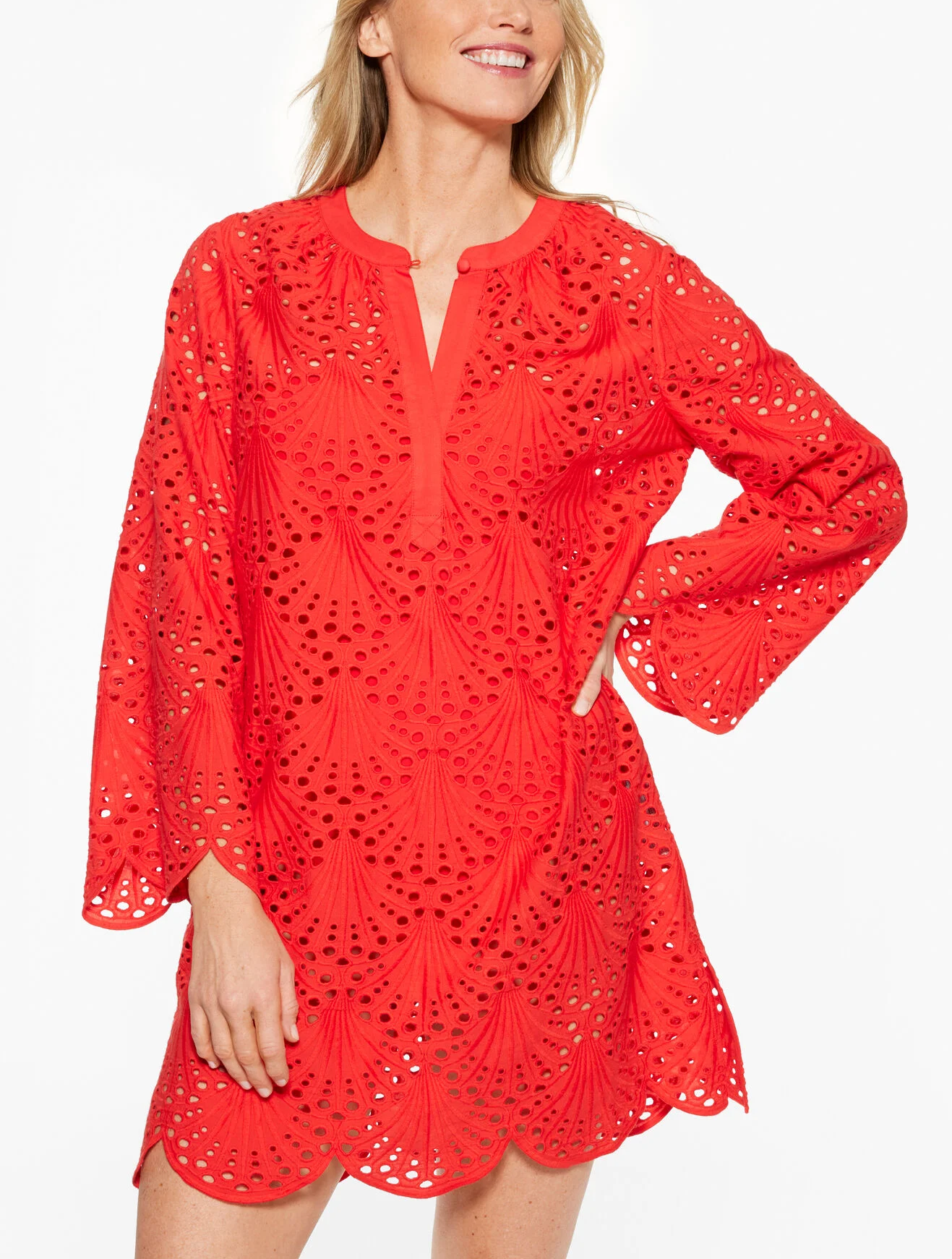 Talbots Aqua Club Eyelet Dress Coverup