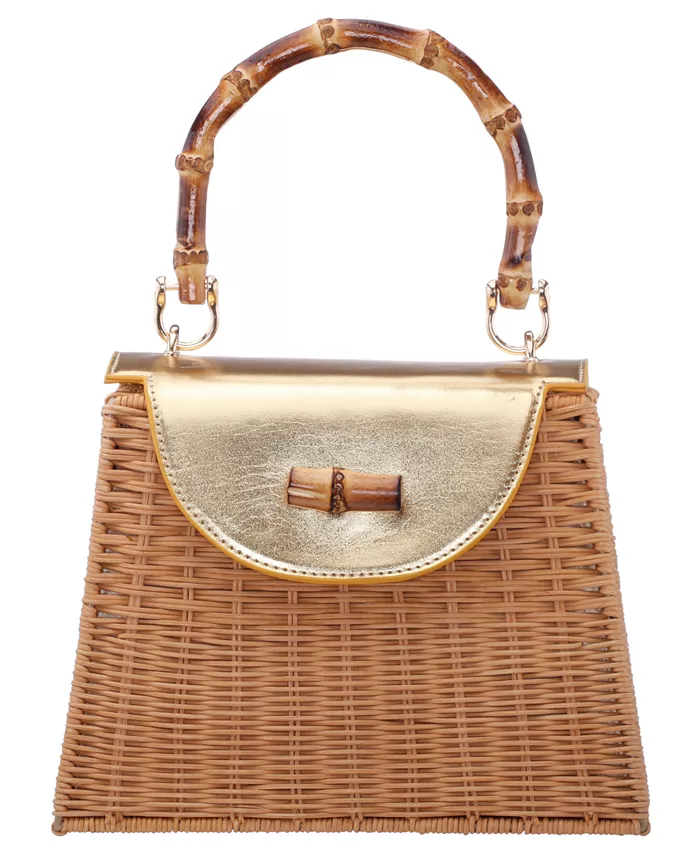 Wicker Basket Small Satchel Handbag