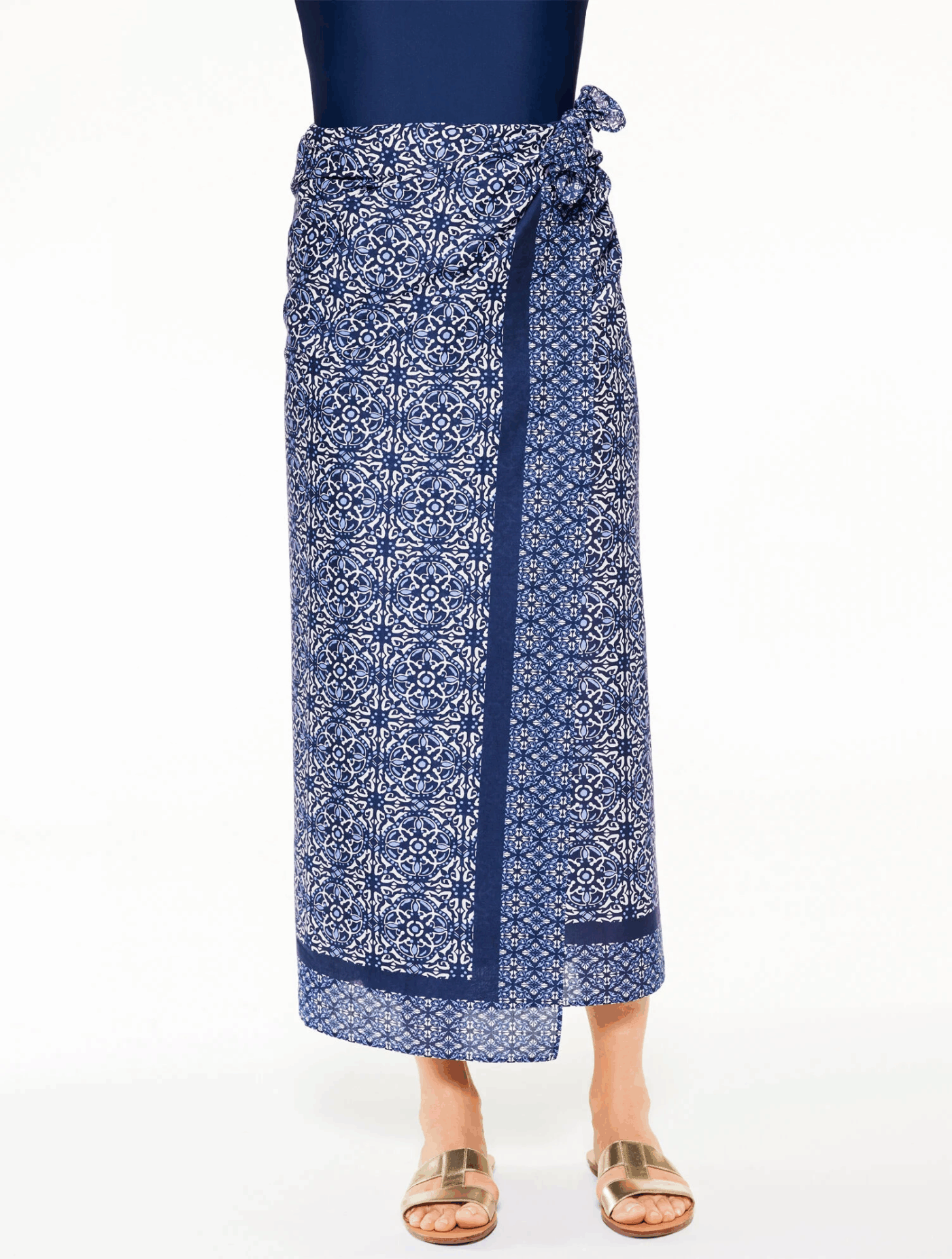 Aqua Club Pareo Coverup Indigo Navy Blue Swimsuit Cover Up