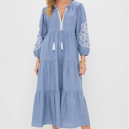 BLUE WHITE AIRY DRESS FOR EUROPE, GREECE, SANTORINI